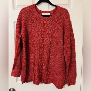 Faded Glory Red Cable Knit Sweater